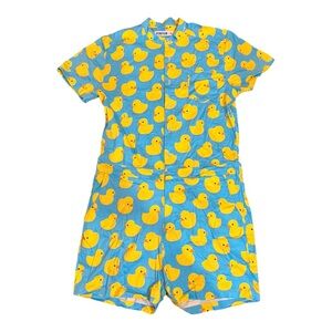 Men's Romphim XL Blue and Yellow Duck Print Romper